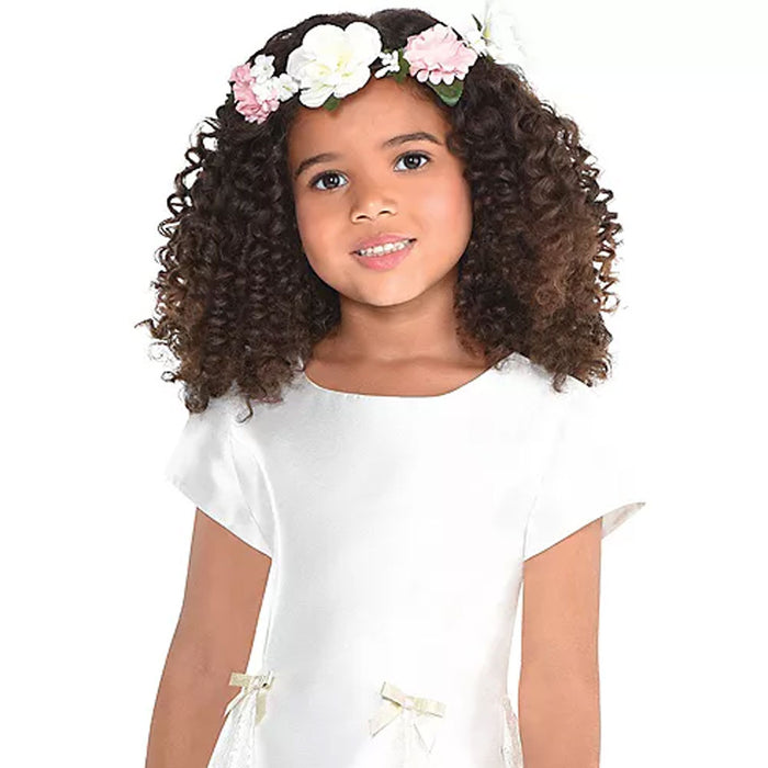 Pink & White Flower Girl Head Wreath | 1 ct