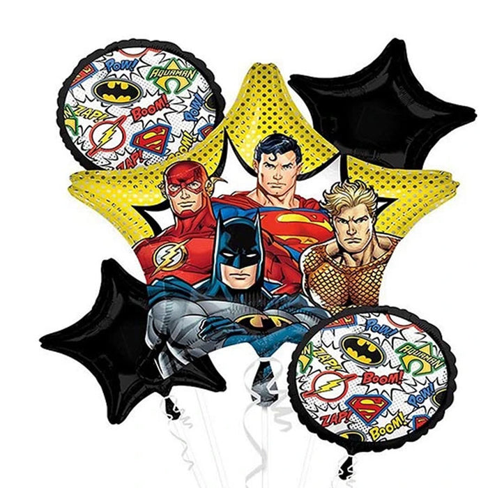 Justice League Party Balloon Bouquet | 5 pcs