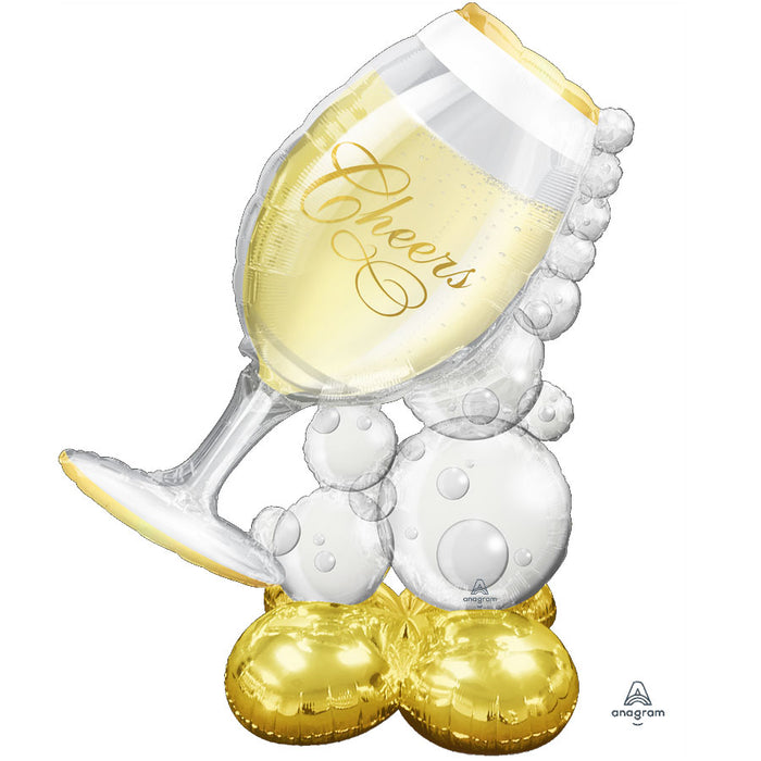 Bubbly Wine Glass AirLoonz Balloon Uninflated 60" | 1 ct