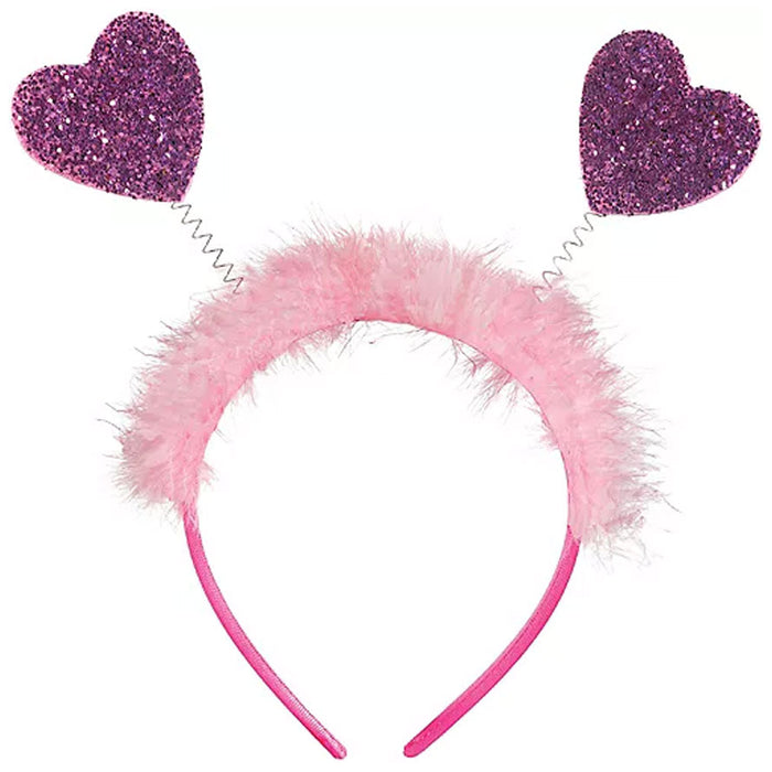 Pink Glitter Heart Valentine's Day Head Bopper | 1ct