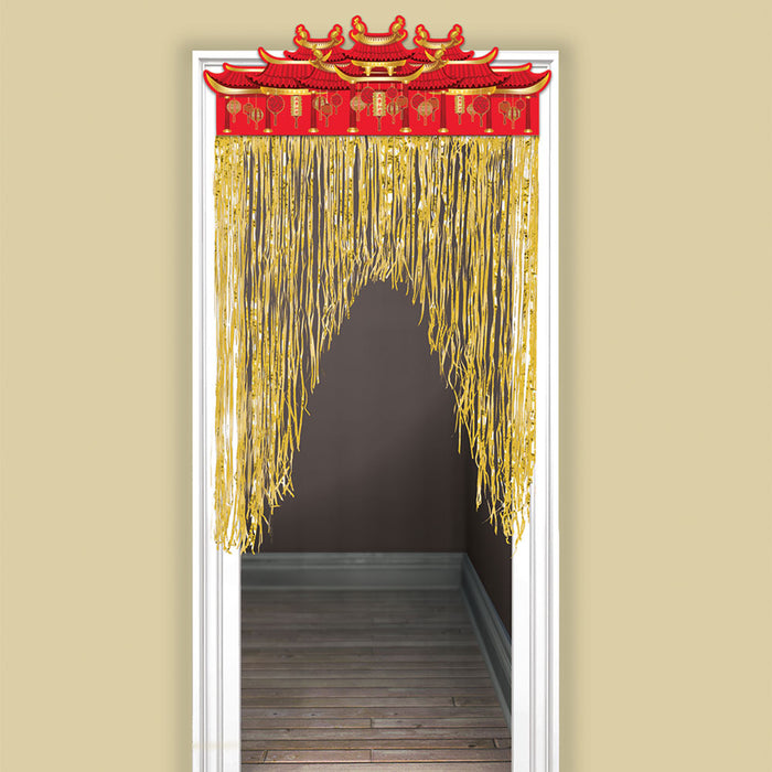 Chinese New Year Foil & Cardstock Doorway Curtain, 55in | 1ct