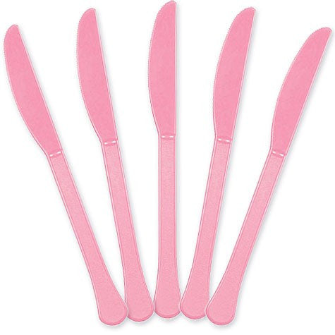 New Pink Plastic Knives | 20ct