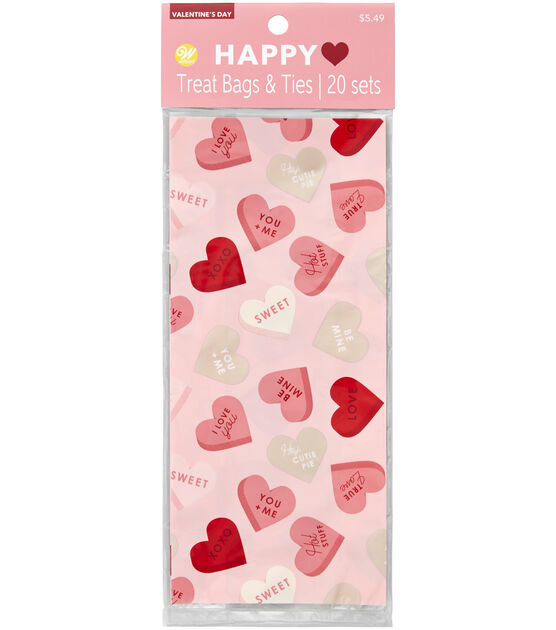 Valentine's Treat Bags Candy Hearts | 20 ct