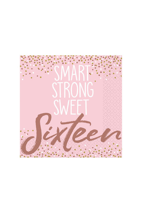 Sweet Sixteen Beverage Napkins 16pk  | 1 ct