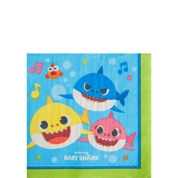 Baby Shark Beverage Napkins | 16ct