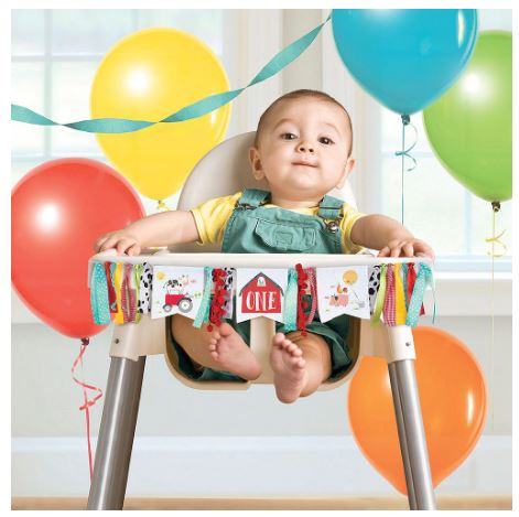 Barnyard Birthday Party High Chair Pennant Banner  | 1ct