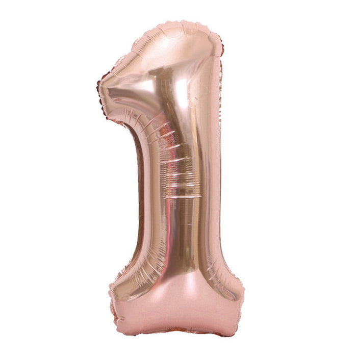 Rose Gold Jumbo Number Balloons 34"