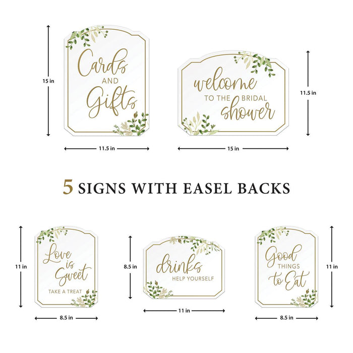 Botanical Greenery Bridal Shower Sign Set 5pk | 1ct