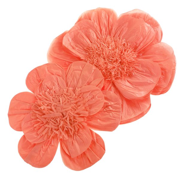 Scallop Shaped Tissue Flower 2pcs | 1ct