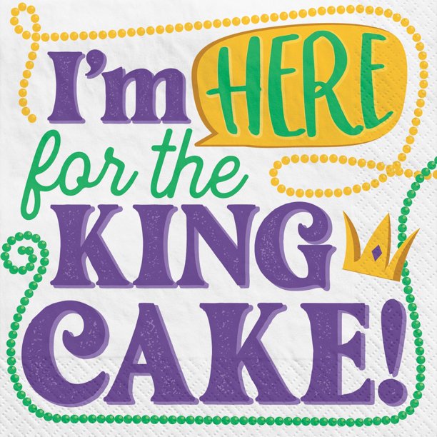 Mardi Gras King Cake Beverage Napkins | 40 ct