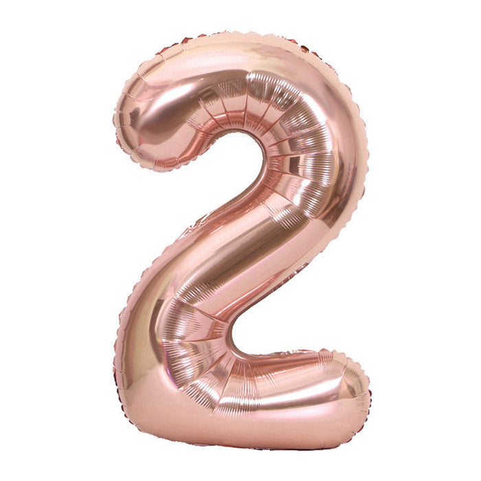 Rose Gold Number Balloons 16"