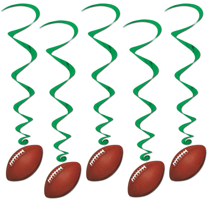 Football Hanging Swirl Decorations, 40" | 5ct