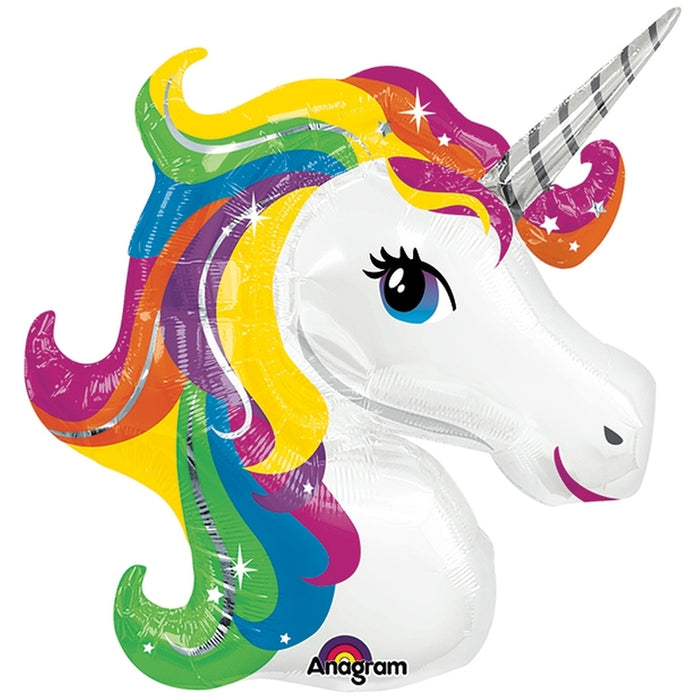 Rainbow Unicorn Supershape Balloon 33" | 1 ct