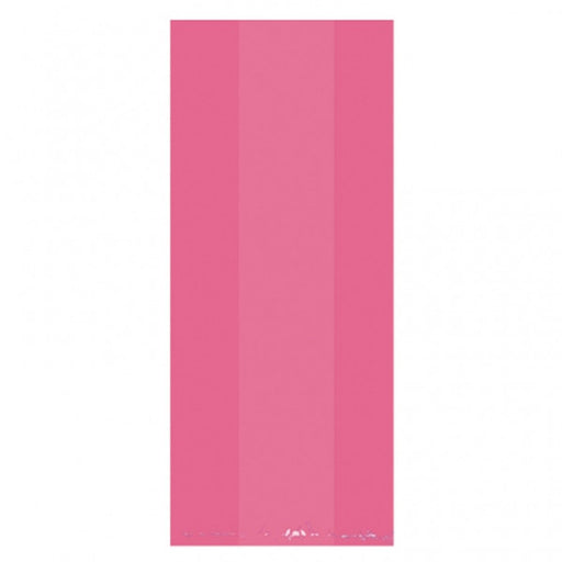 Bright Pink Translucent Party Bags Large | 25ct.