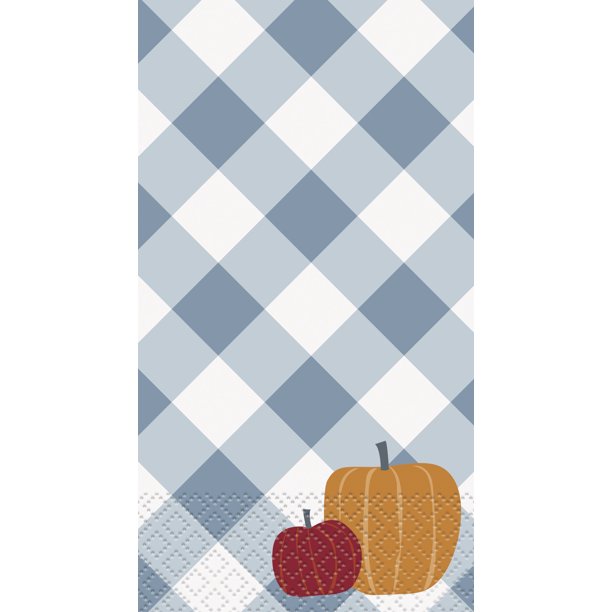 Pumpkin Gingham Guest Towel Napkins | 16ct