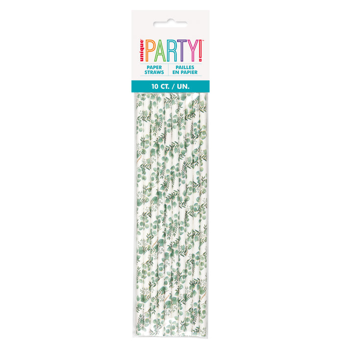 Fresh Greens Botanical Paper Straws | 10ct