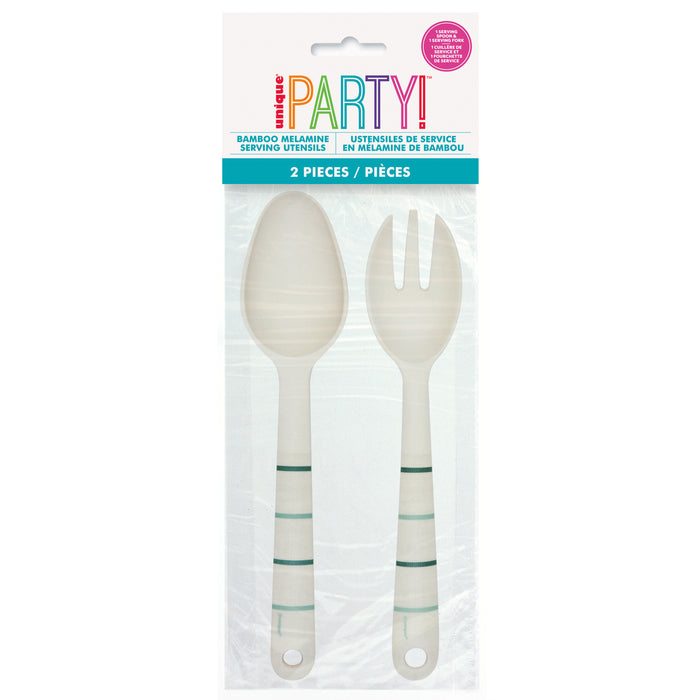 Fresh Greens Bamboo Melamine Serving utensils | 2pcs