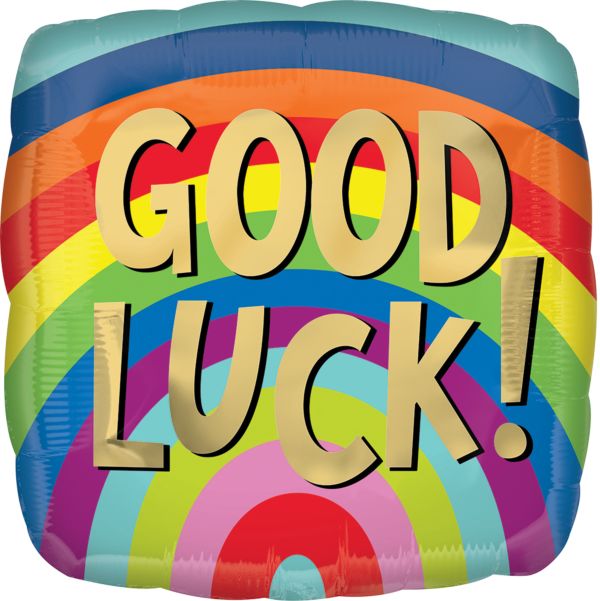 Square Rainbow Good Luck Mylar Balloon 18" | 1ct