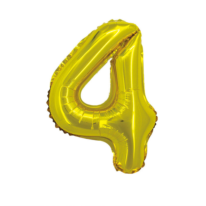 Air-filled Gold Number Balloon 4