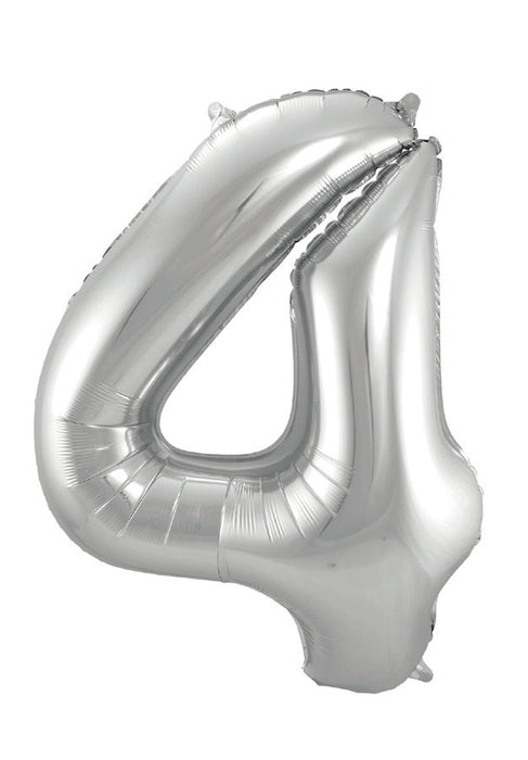 Silver Jumbo Number Balloons 34"