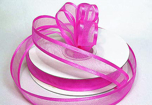 Fuchsia Sheer Ribbon  w/ Satin Edge | 3/8"