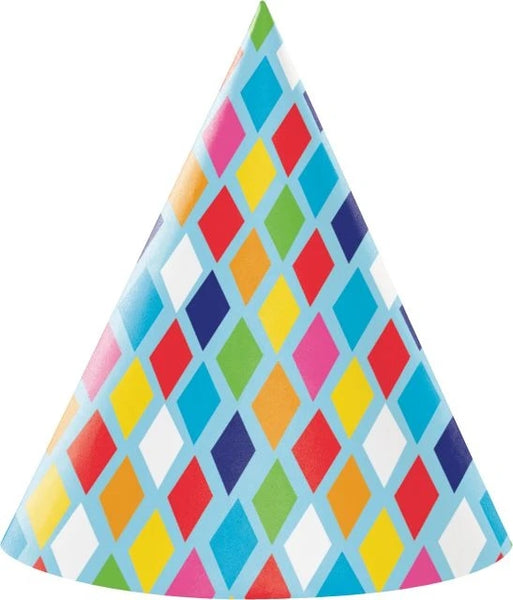 Bright Birthday Adult Hats | 8ct