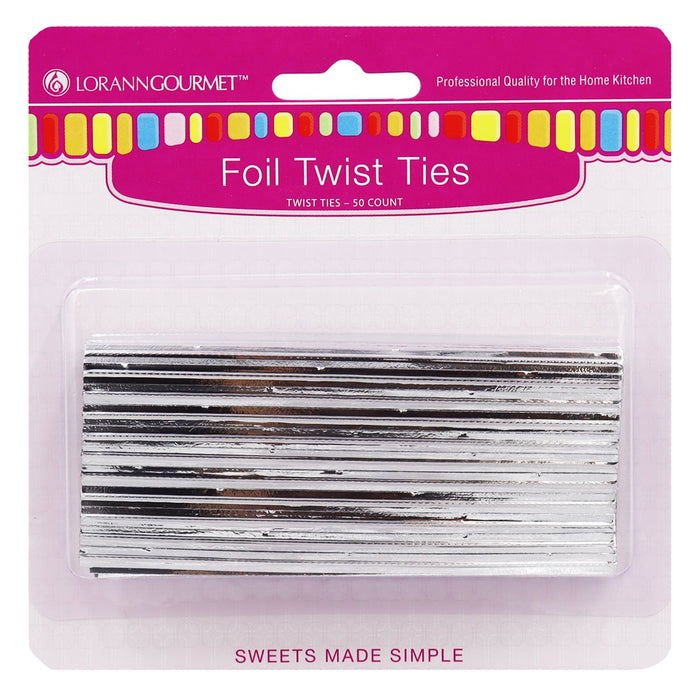 LorAnn Silver Twist Ties | 50pk