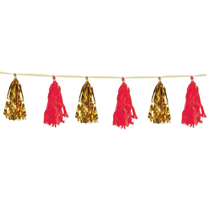 Asian Metallic & Tissue Tassel Garland 8' | 1ct