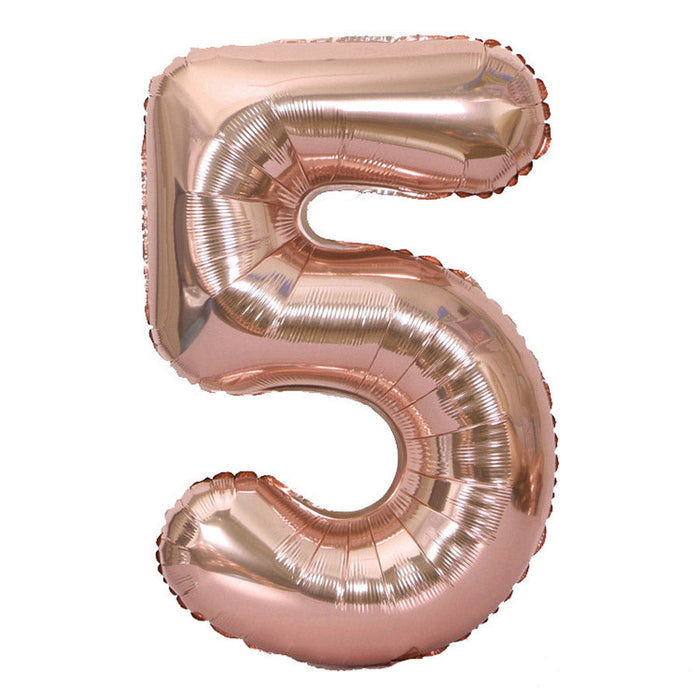 Rose Gold Number Balloons 16"