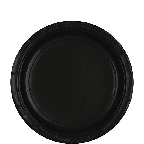 Jet Black 9'' Paper Plates | 20ct