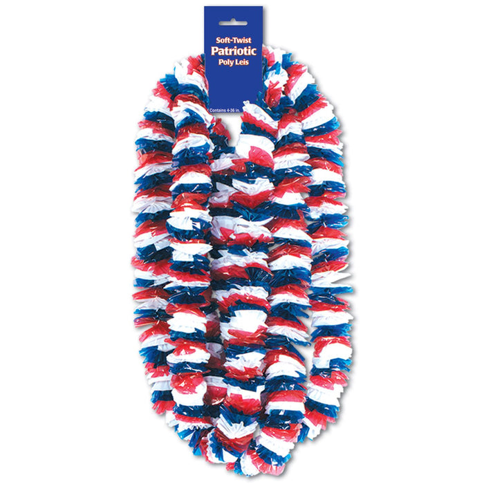 Patriotic Tricolor Party Leis 4pk | 1ct