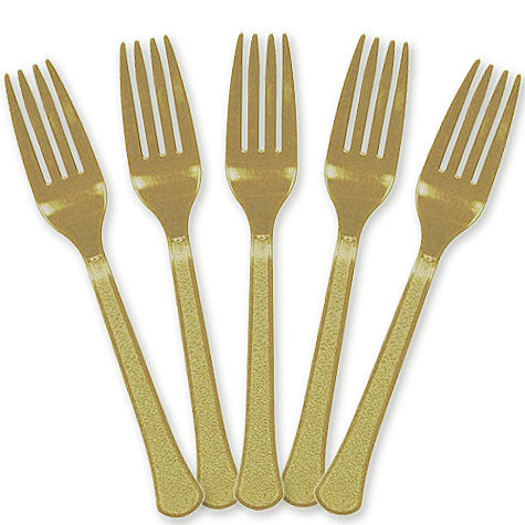 Gold Plastic Forks | 20ct