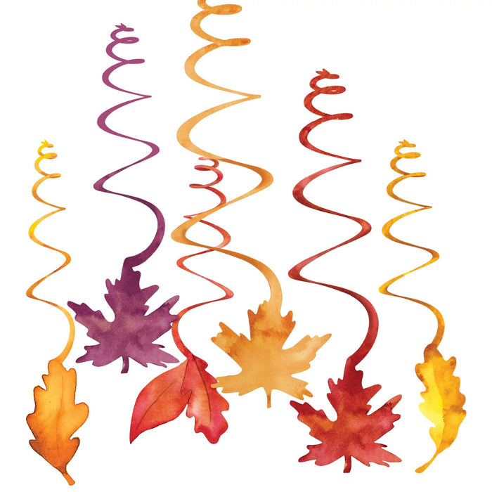 Fall Leaves Swirl Decorations | 12ct