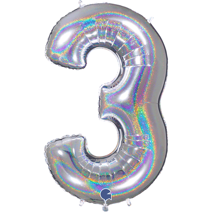 Holographic Jumbo Number Balloons 34"