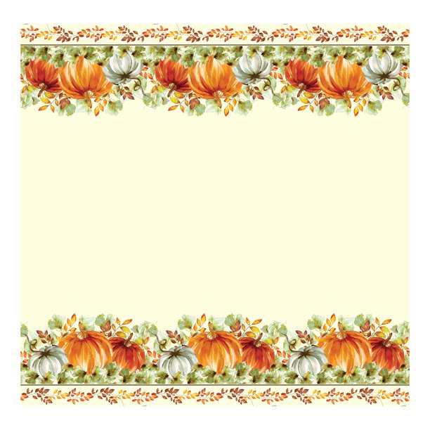 Thanksgiving Watercolor Fall Pumpkin Plastic Tablecover | 1 ct