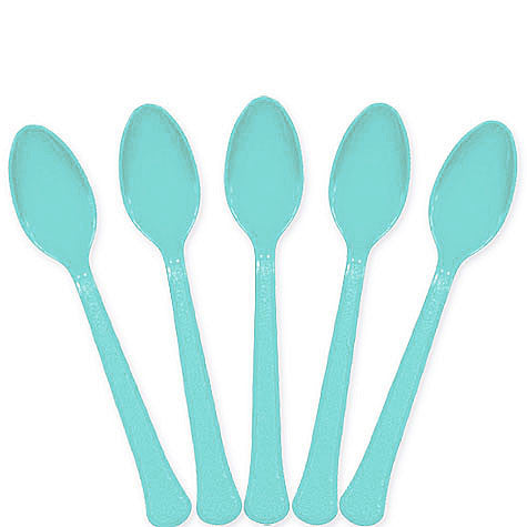 Robin's Egg Blue Plastic Spoons | 20ct