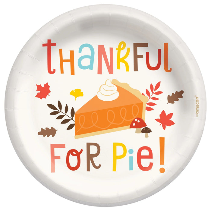 Thanksgiving Happy Turkey Day Round Plates 7" | 20 ct