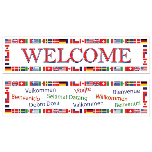 International Welcome Banner 15in x 5ft | 2ct