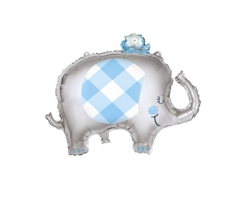 Giant Floral Blue Elephant Mylar Foil Balloon 29" | 1ct