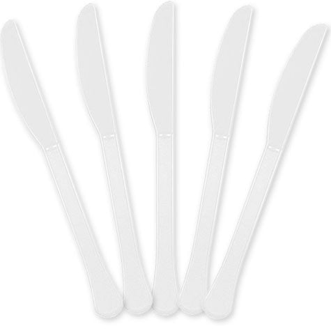 Frosty White Plastic Knives | 20ct