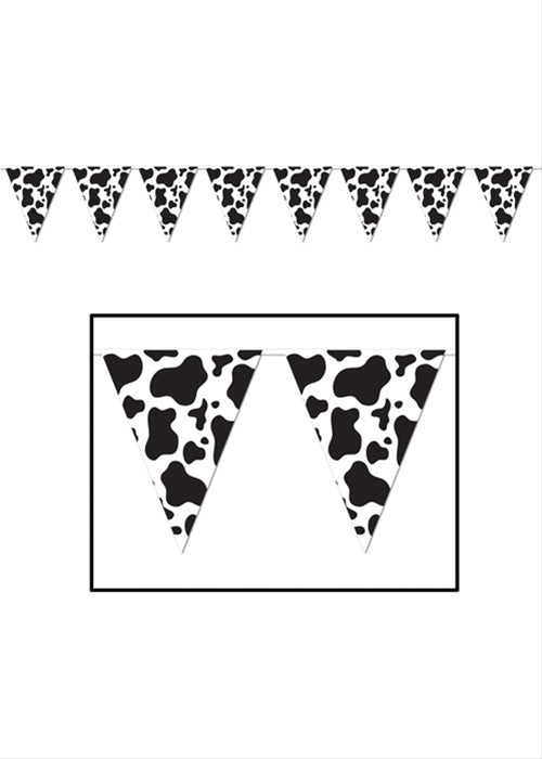 Cow Print Pennant Banner | 12'