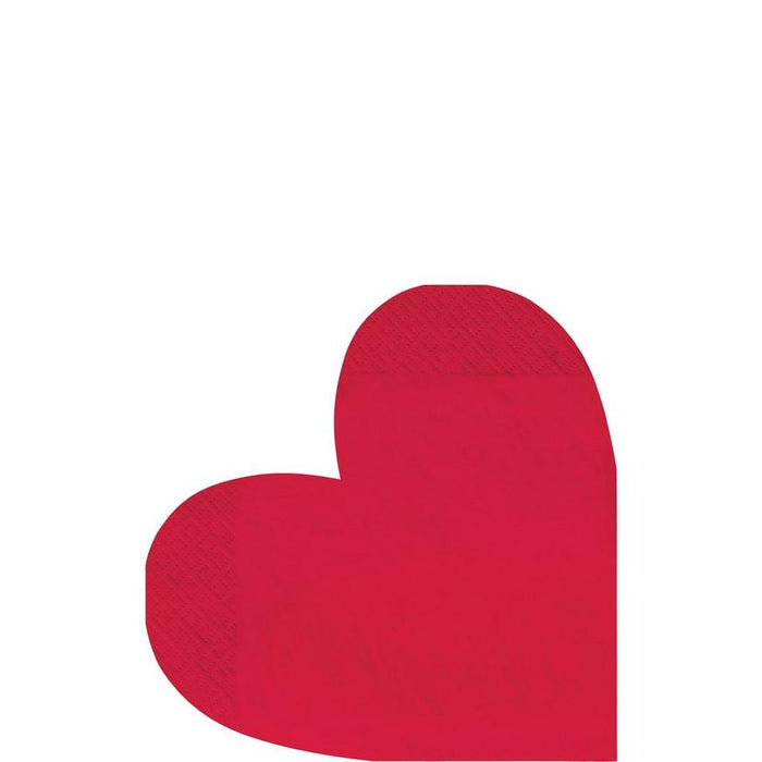 Valentine’s Day Red Cross My Heart-Shaped Paper Lunch Napkins, 6.4” | 16ct