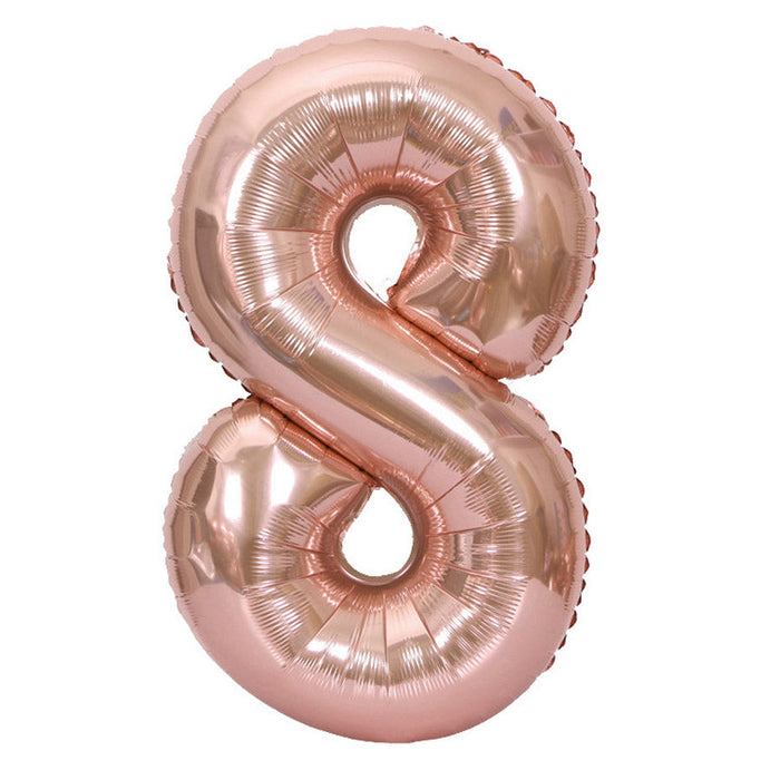 Rose Gold Number Balloons 16"