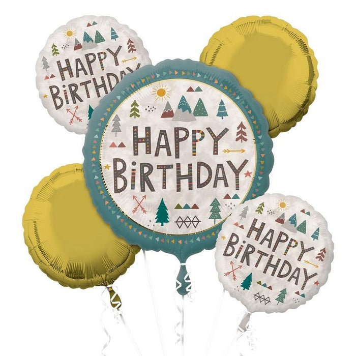 Wilderness Birthday Foil Balloon Bouquet | 5 pc