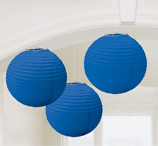 Royal Blue Paper Lanterns, 9.5'' | 3 ct