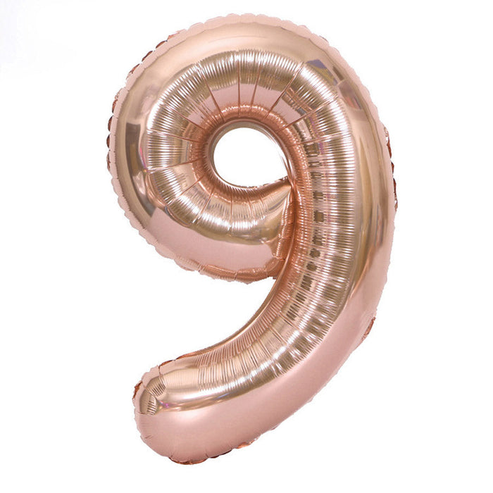 Rose Gold Number Balloons 16"