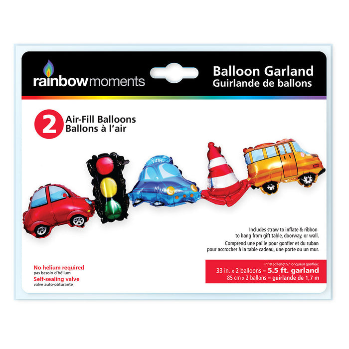 Air filled Cars Balloon Garland | 1ct