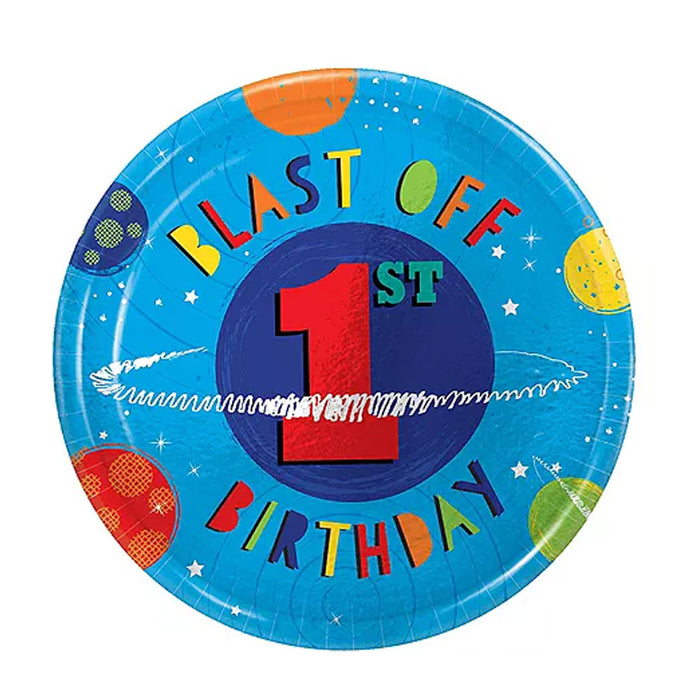 "Blast Off" Space Party Dessert Plates 7" | 8ct