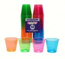 Brights Neon Plastic Shot Glasses Assrt | 50ct