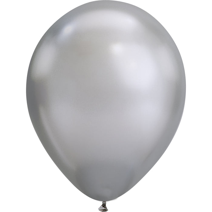 Chrome Silver, 11" Latex Single Balloon | Does Not Include Helium